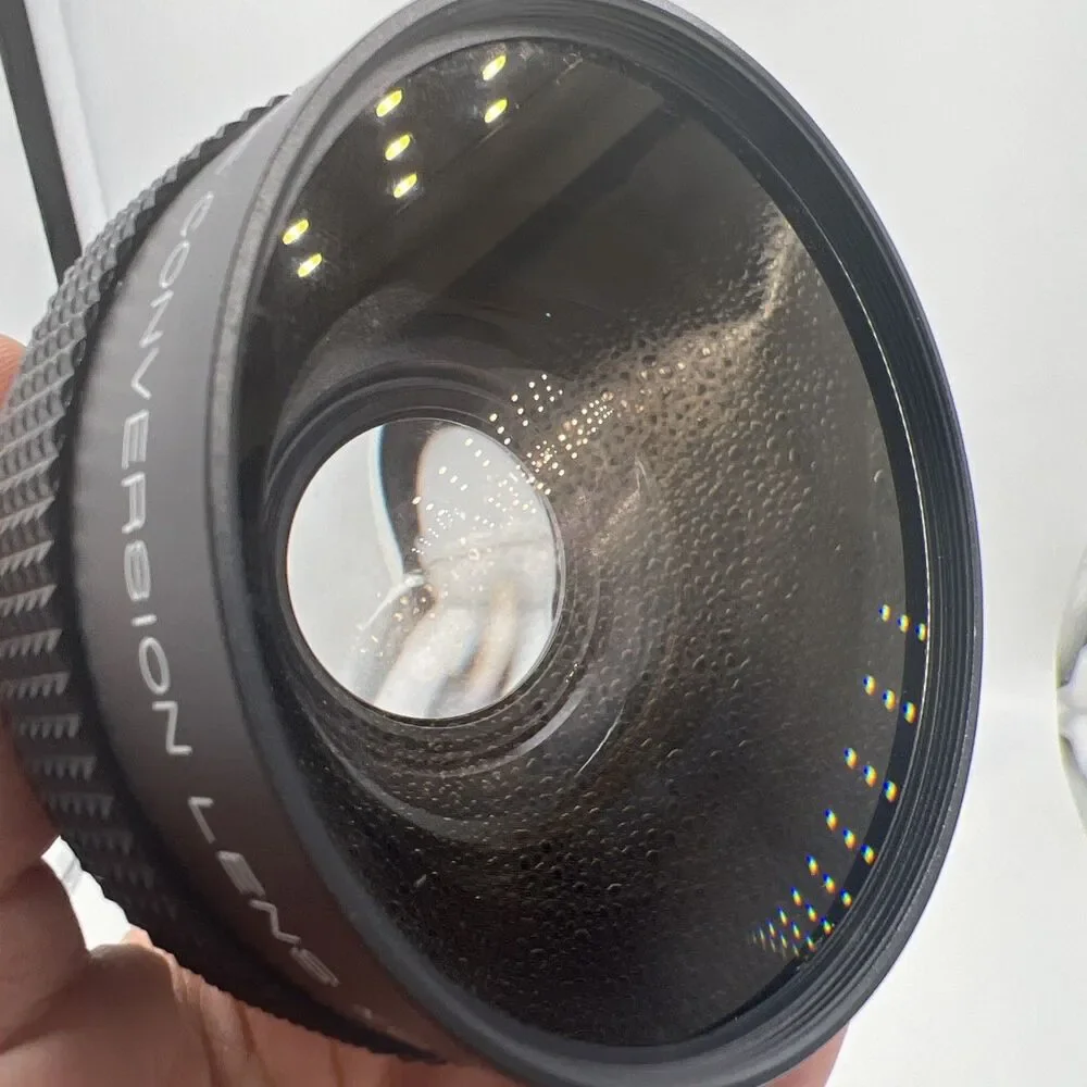 Wide Conversion Lens x0.6 Black Camera Lens Japan with Covers & Box
